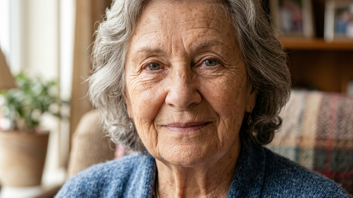 Stilleven met een ingelijste portretfoto en een kaars op een houten tafel